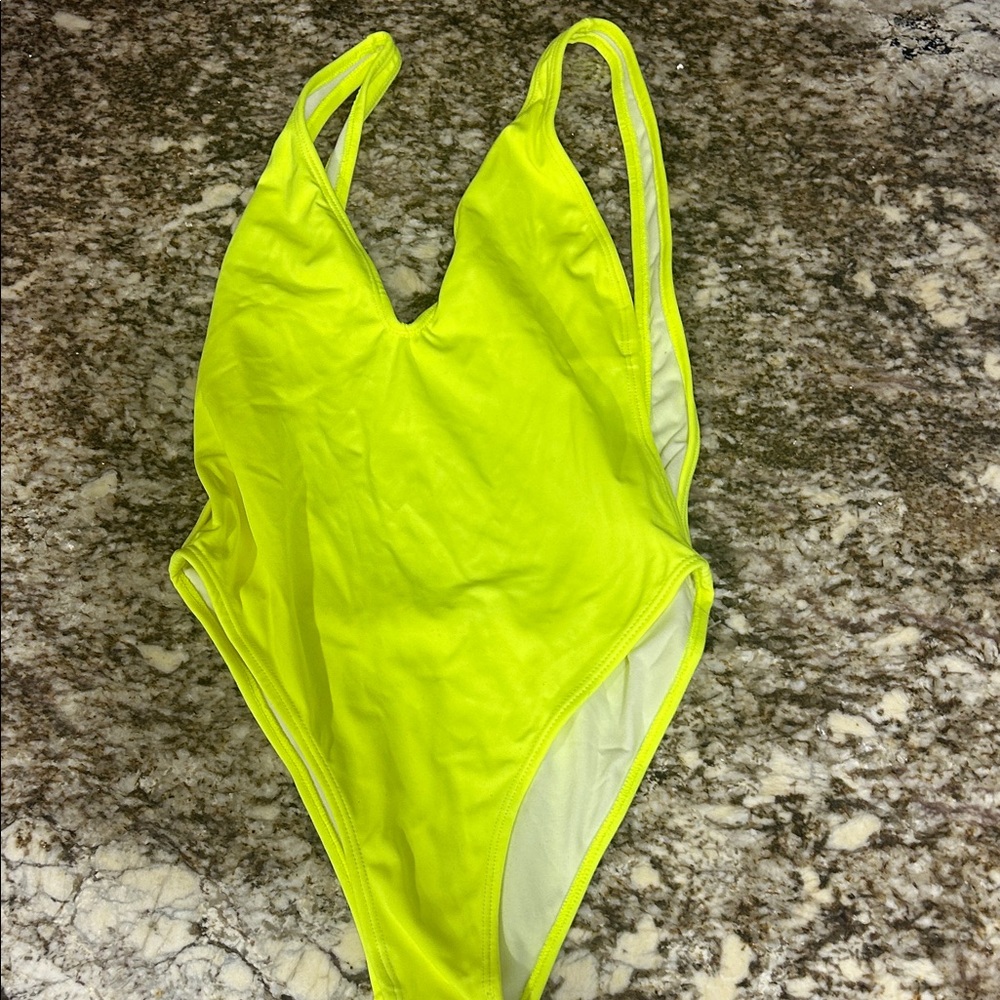Vibrant Yellow Sexy One Piece Open Sided Swimsuit